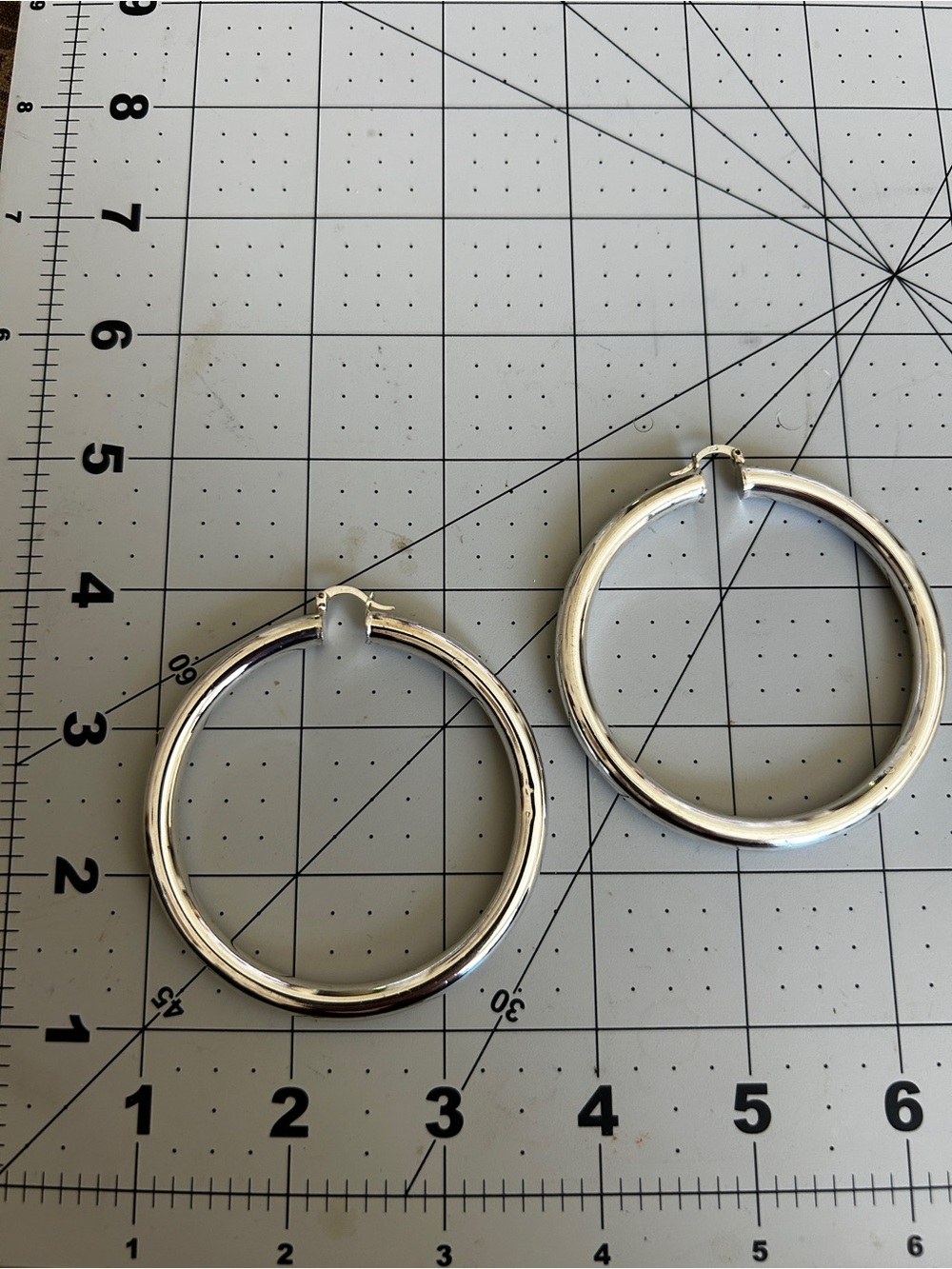 Sterling-Style Large Silver Hoop Earrings - Classic Circle Hoops